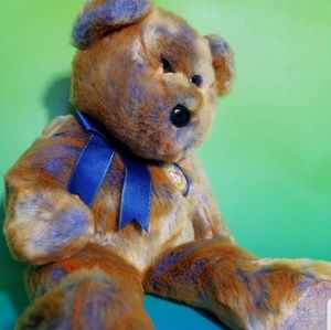 TY Beanie Baby Brown Blue Teddy Bear Stuffed Plush